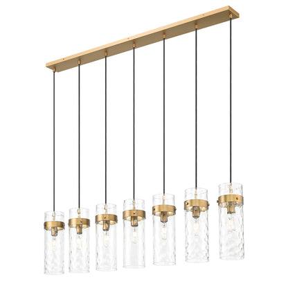 Fontaine 7 Light Linear Chandelier Rubbed Brass