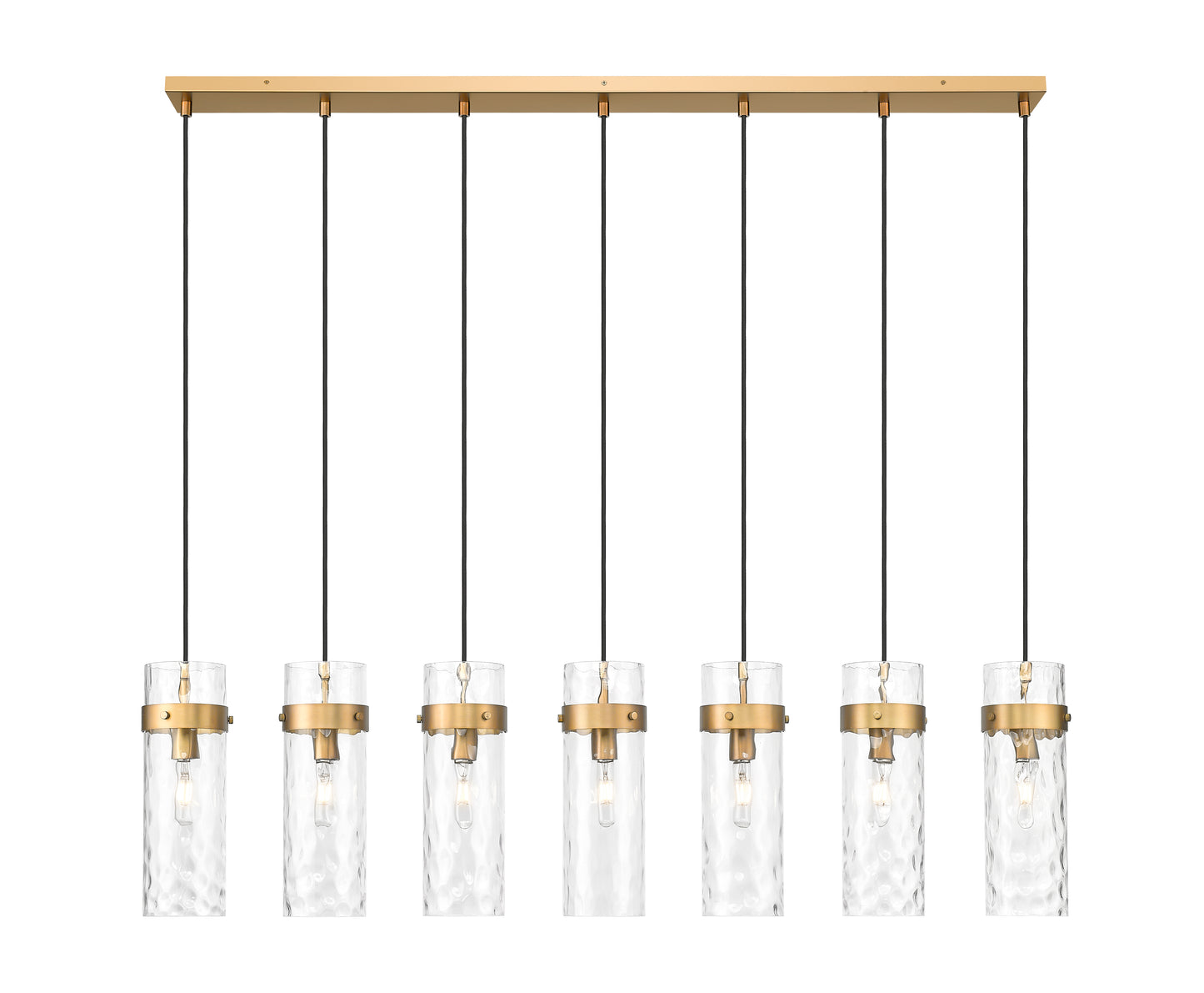 Fontaine 7 Light Linear Chandelier Rubbed Brass