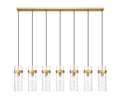 Fontaine 7 Light Linear Chandelier Rubbed Brass