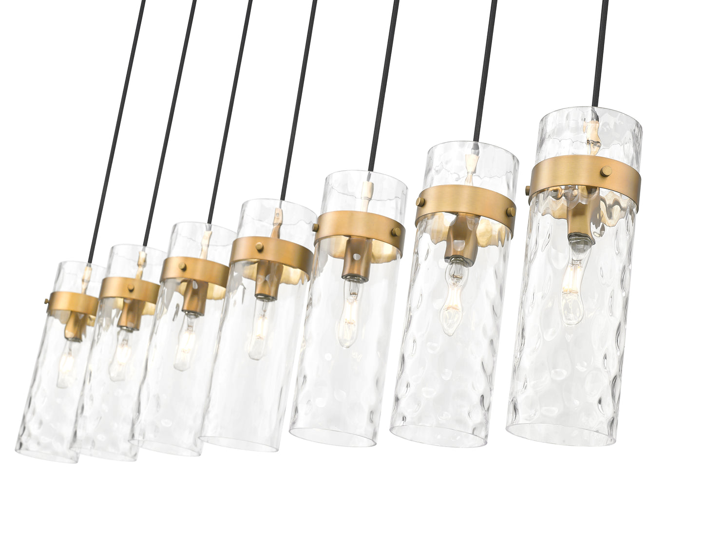 Fontaine 7 Light Linear Chandelier Rubbed Brass