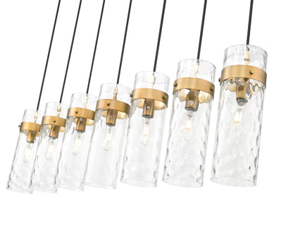 Fontaine 7 Light Linear Chandelier Rubbed Brass