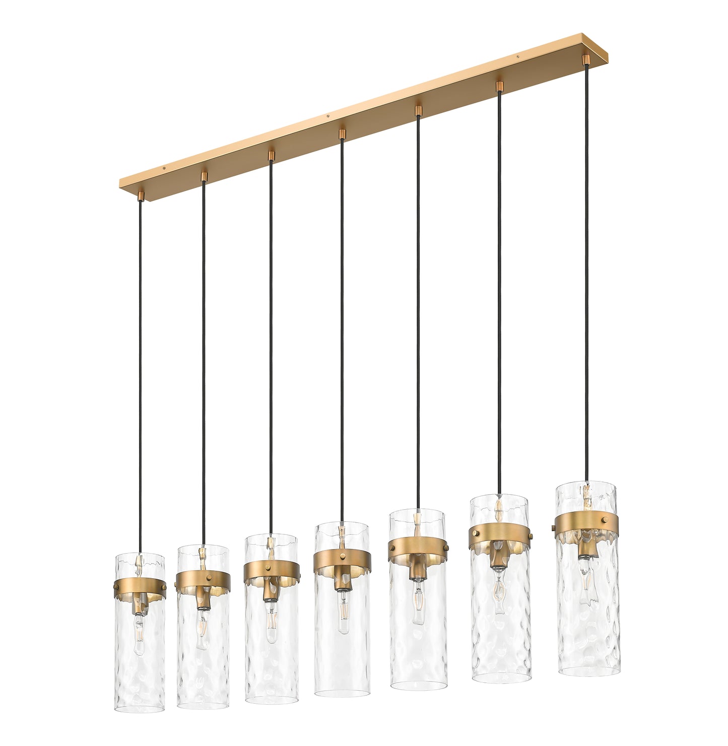Fontaine 7 Light Linear Chandelier Rubbed Brass