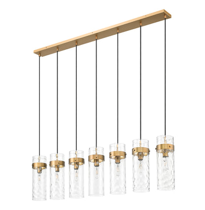 Fontaine 7 Light Linear Chandelier Rubbed Brass