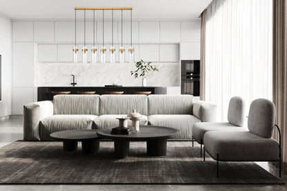 Fontaine 7 Light Linear Chandelier Rubbed Brass
