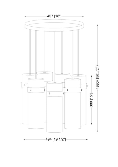 Fontaine 7 Light Chandelier Matte Black
