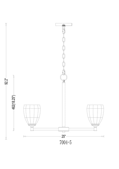 Oren 5 Light Chandelier Matte Black