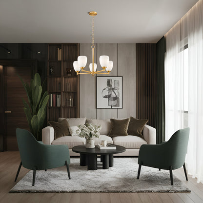 Oren 5 Light Chandelier Modern Gold