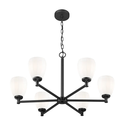 Oren 6 Light Chandelier Matte Black