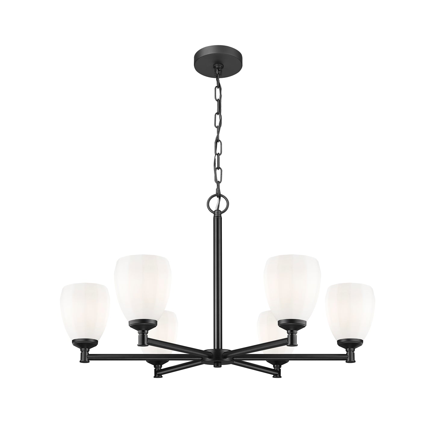 Oren 6 Light Chandelier Matte Black