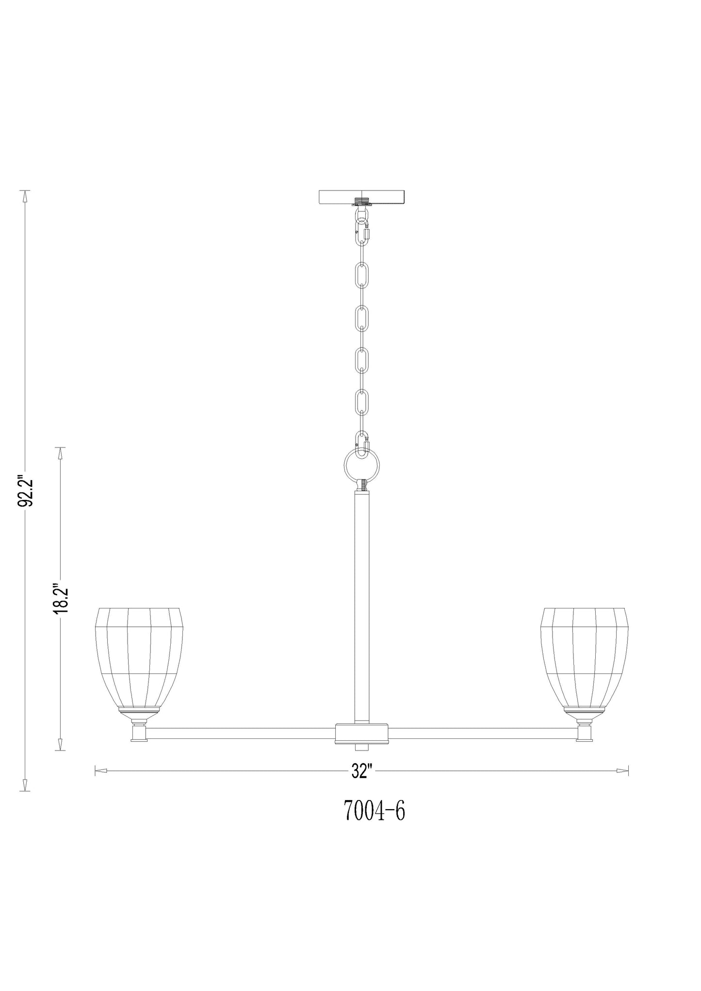 Oren 6 Light Chandelier Matte Black