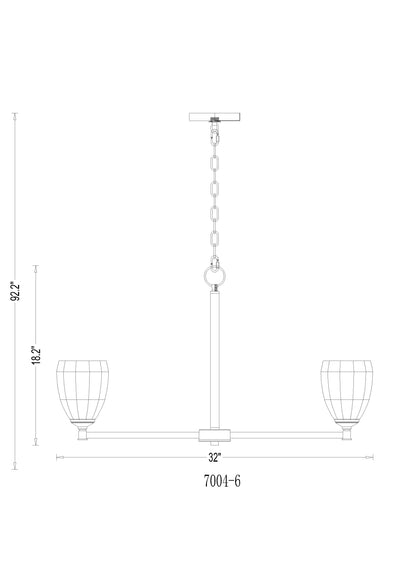 Oren 6 Light Chandelier Matte Black