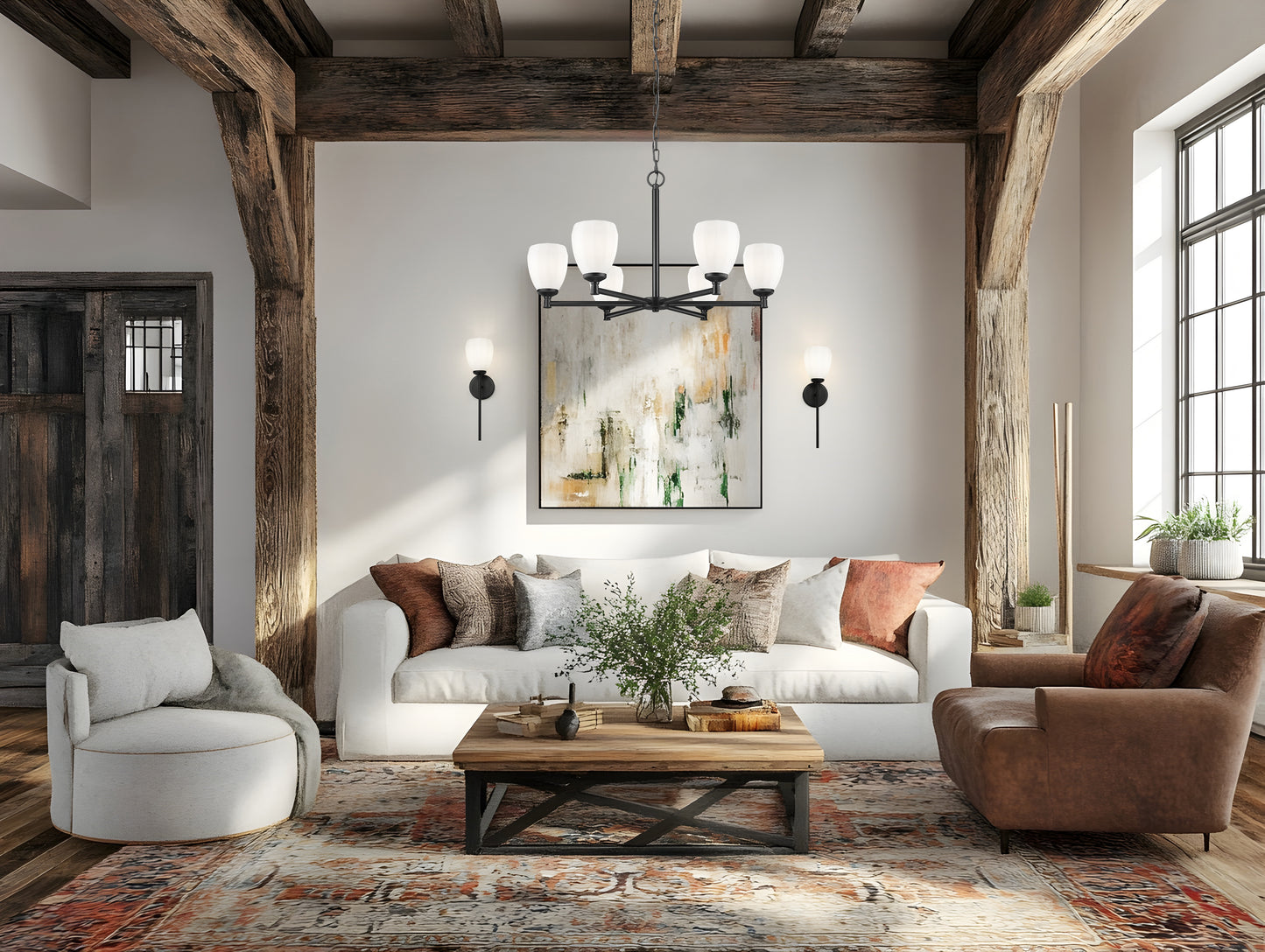 Oren 6 Light Chandelier Matte Black