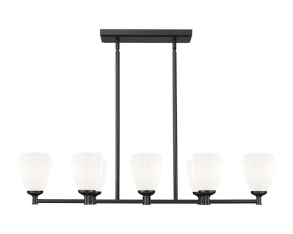 Oren 8 Light Linear Chandelier Matte Black