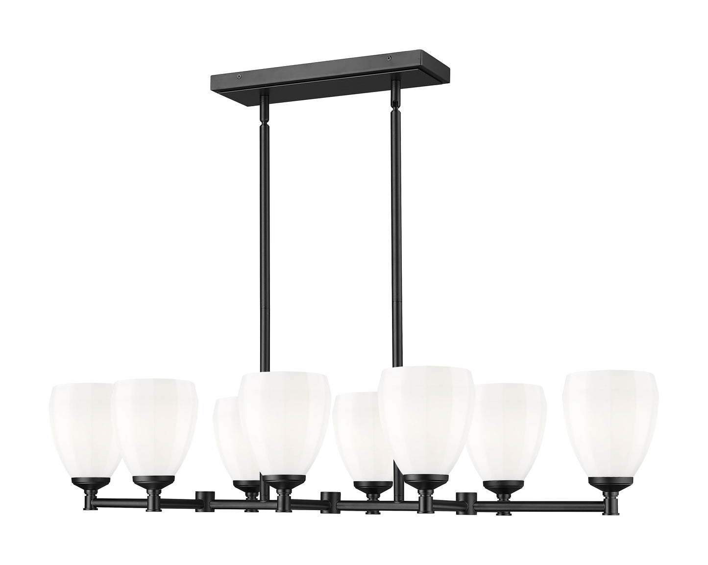 Oren 8 Light Linear Chandelier Matte Black