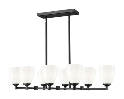 Oren 8 Light Linear Chandelier Matte Black