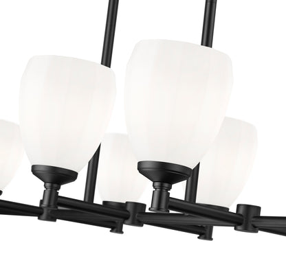 Oren 8 Light Linear Chandelier Matte Black