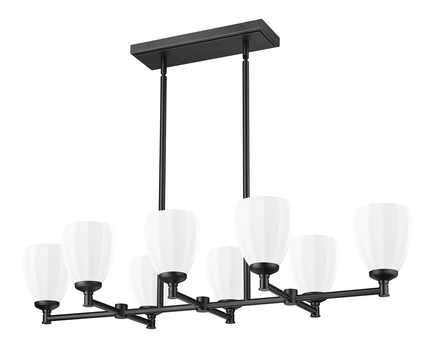 Oren 8 Light Linear Chandelier Matte Black