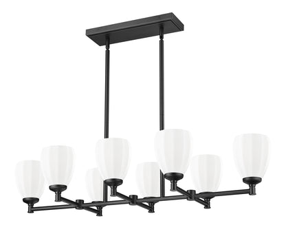 Oren 8 Light Linear Chandelier Matte Black