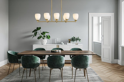 Oren 8 Light Linear Chandelier Modern Gold