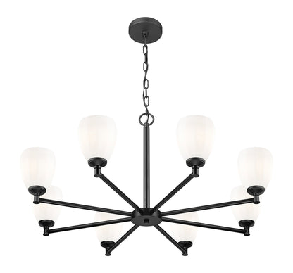 Oren 8 Light Chandelier Matte Black