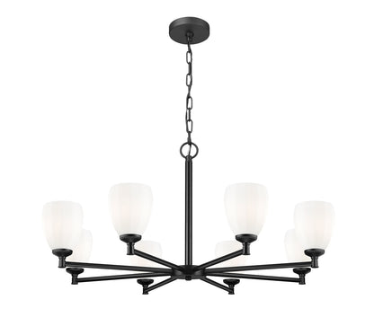 Oren 8 Light Chandelier Matte Black