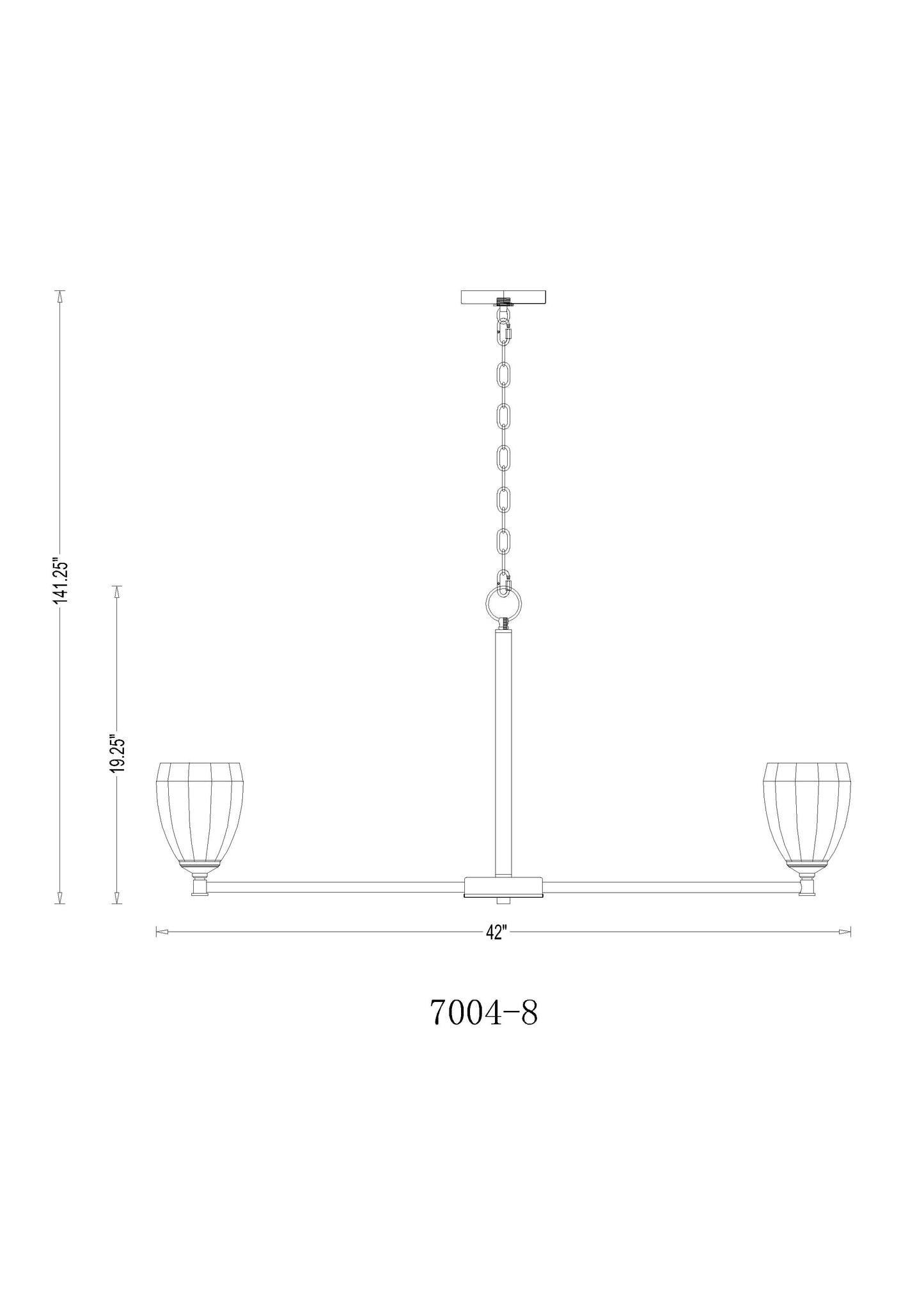 Oren 8 Light Chandelier Matte Black