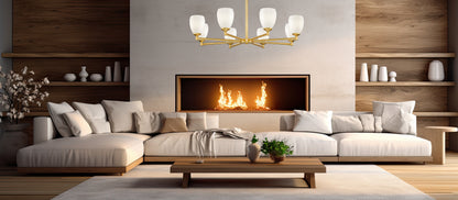Oren 8 Light Chandelier Modern Gold