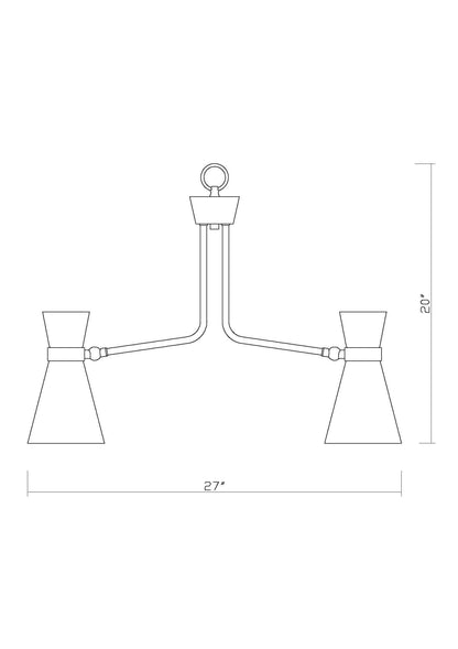 Soriano 5 Light Chandelier Matte Black + Heritage Brass