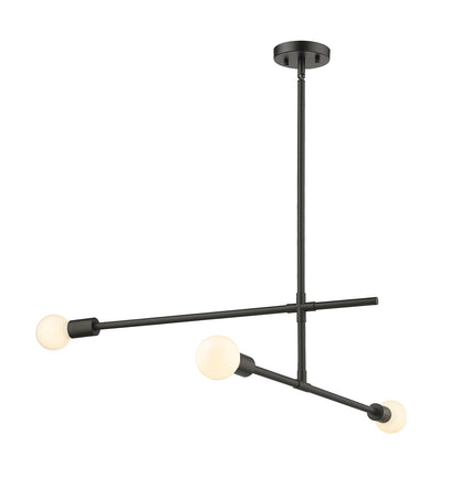 Modernist 3 Light Chandelier Matte Black