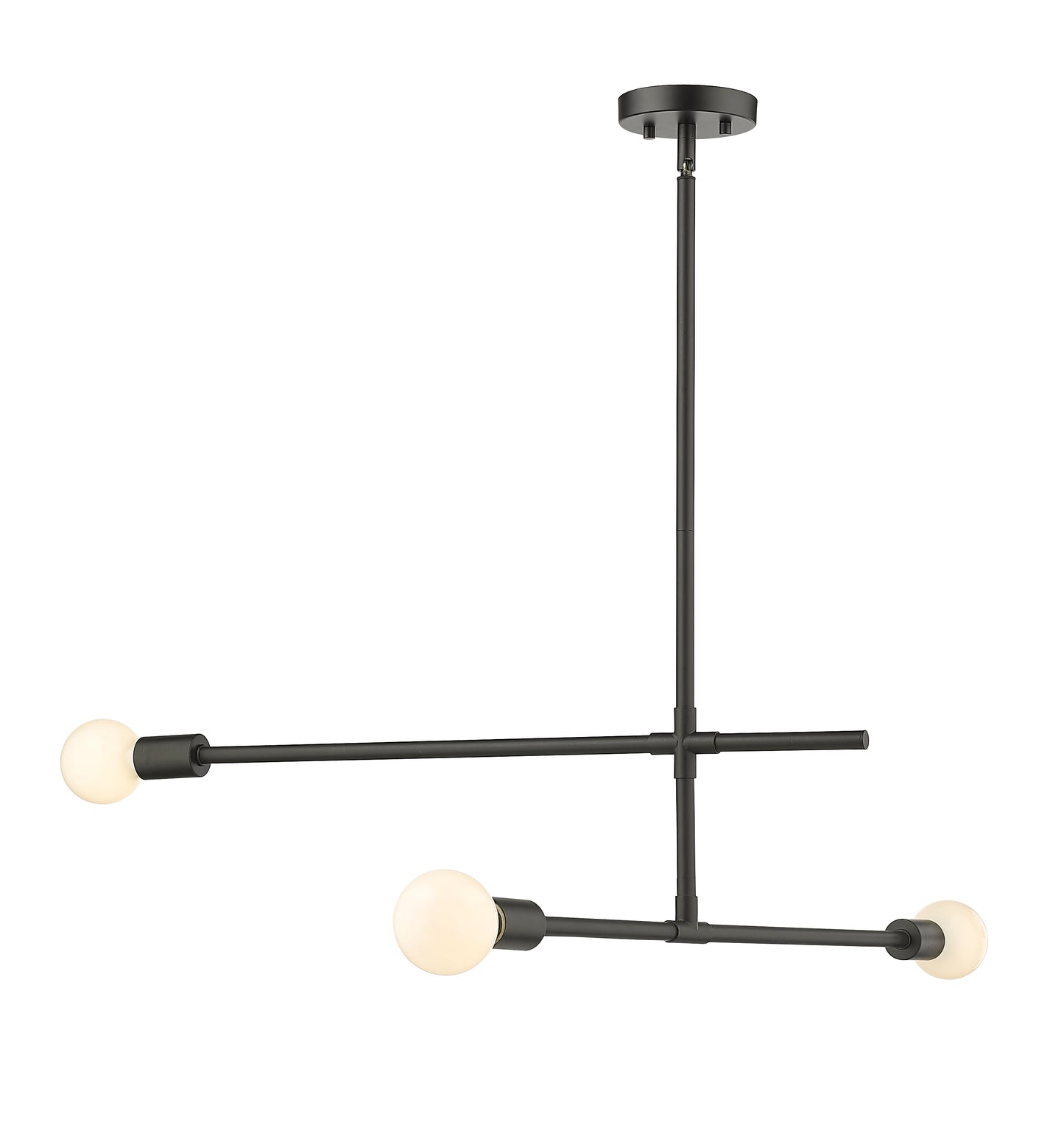Modernist 3 Light Chandelier Matte Black