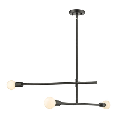Modernist 3 Light Chandelier Matte Black