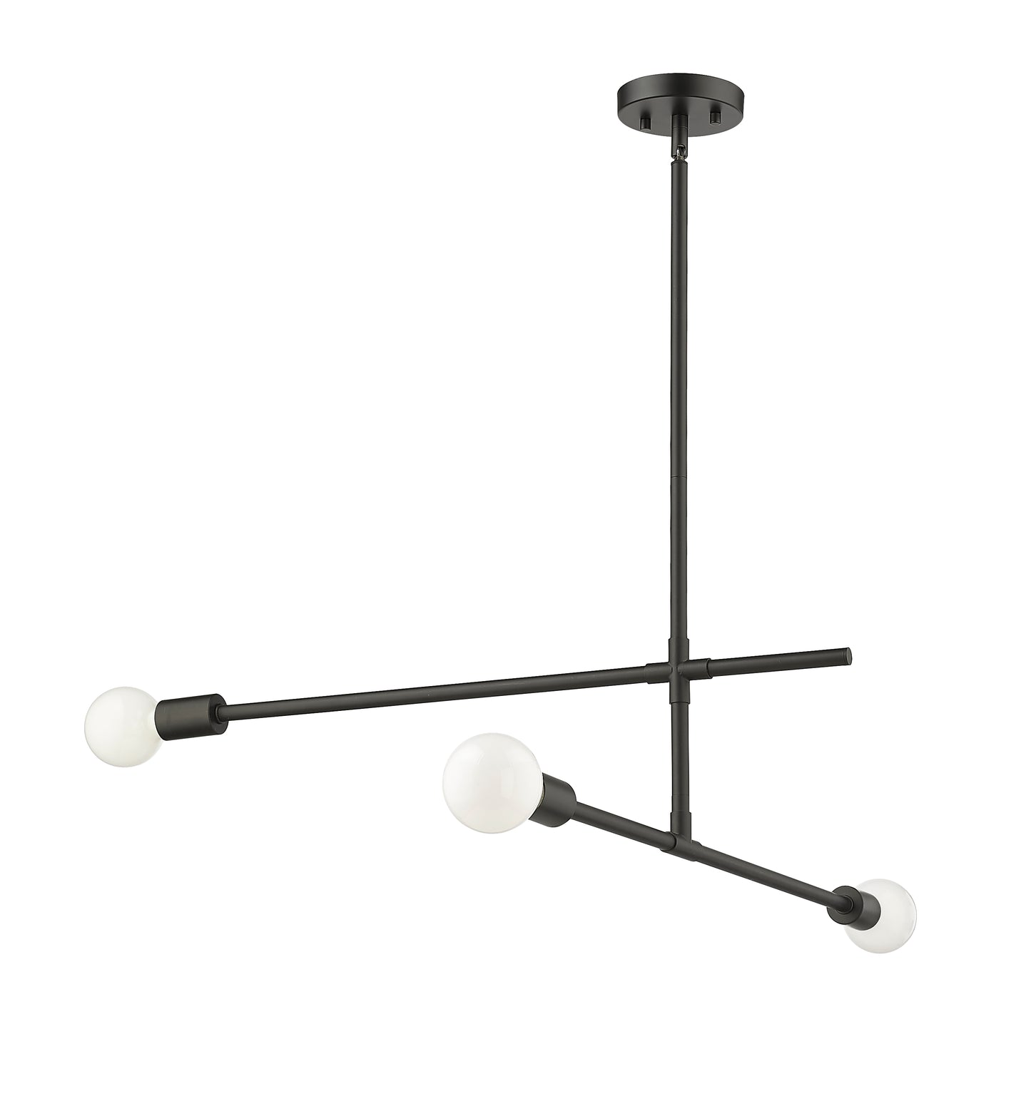 Modernist 3 Light Chandelier Matte Black