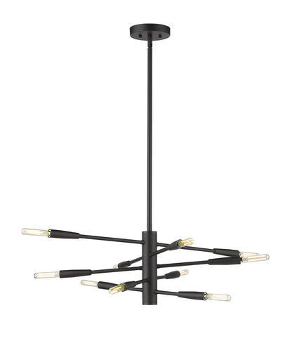 Ascension 10 Light Chandelier Matte Black