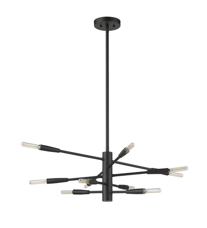 Ascension 10 Light Chandelier Matte Black