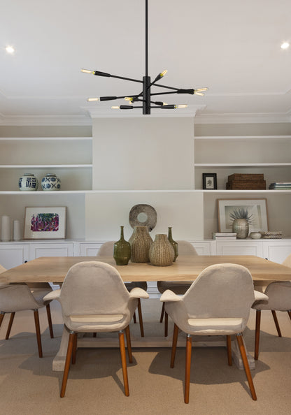 Ascension 10 Light Chandelier Matte Black