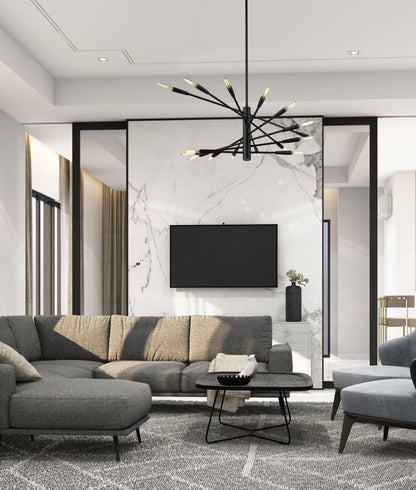 Ascension 16 Light Chandelier Matte Black