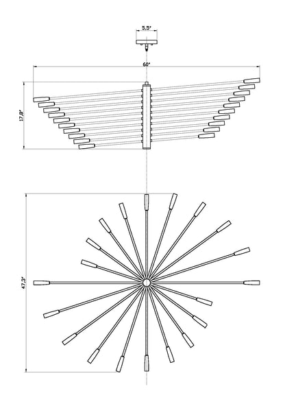 Ascension 20 Light Chandelier Matte Black