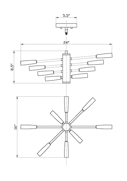 Ascension 8 Light Chandelier Chrome