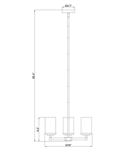 Thayer 3 Light Chandelier Brushed Nickel