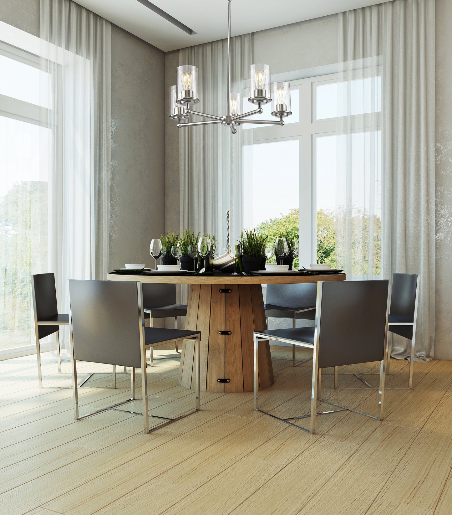 Thayer 5 Light Chandelier Brushed Nickel