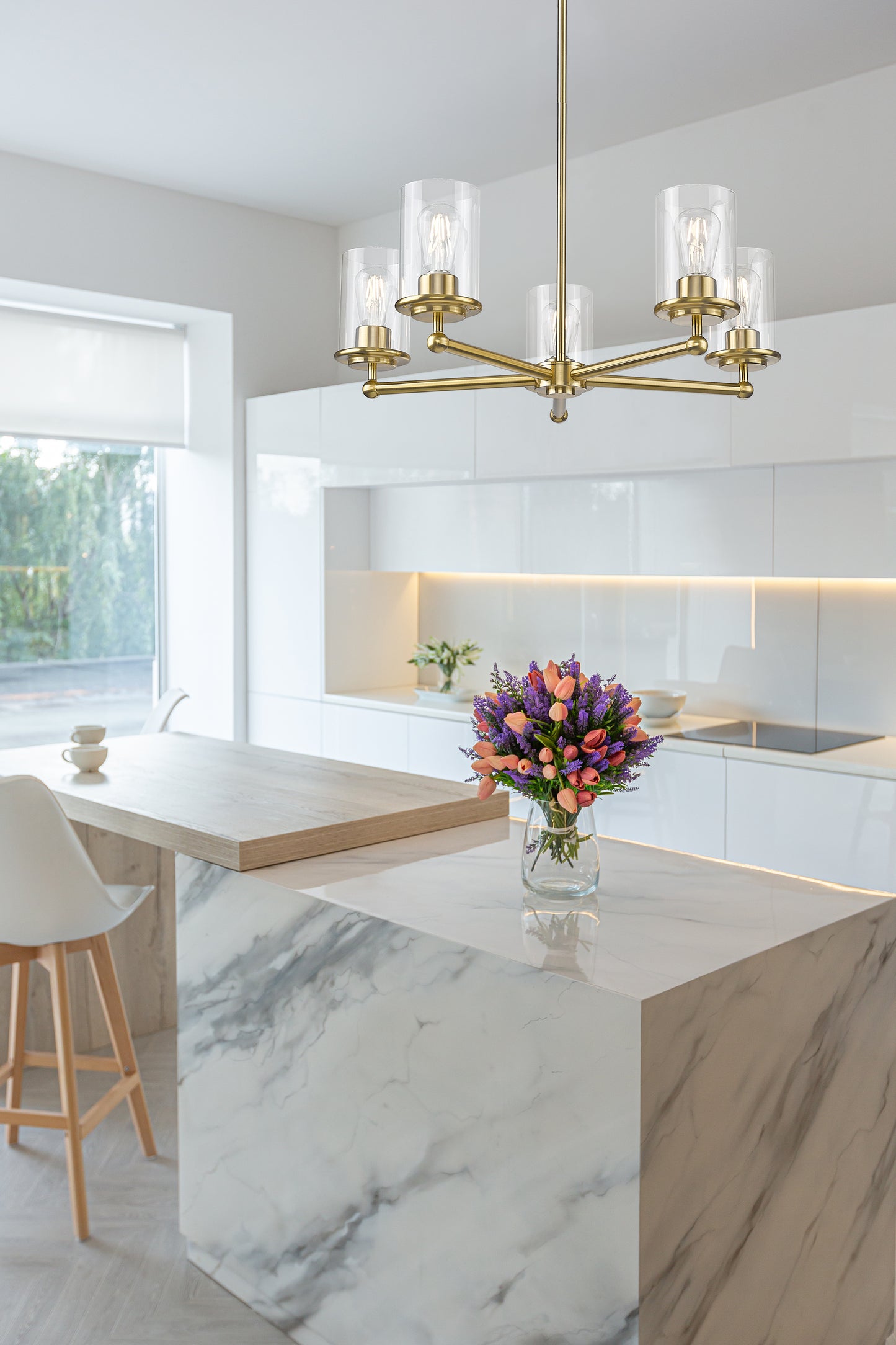 Thayer 5 Light Chandelier Luxe Gold