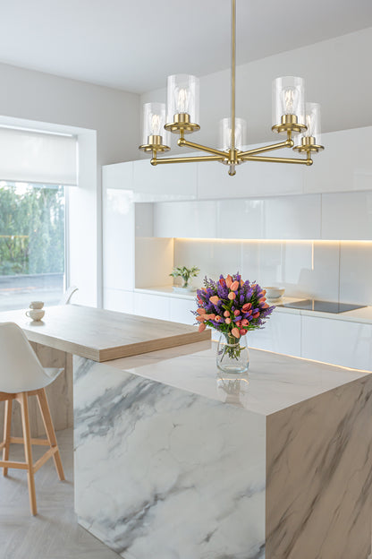 Thayer 5 Light Chandelier Luxe Gold