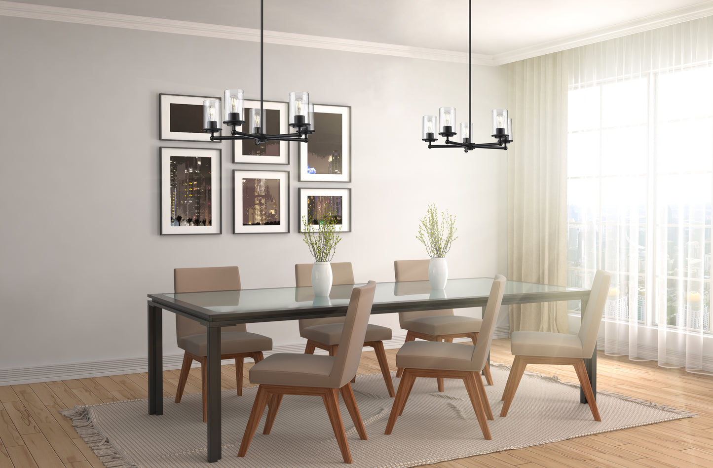 Thayer 5 Light Chandelier Matte Black