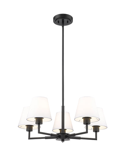 Leila 5 Light Chandelier Matte Black