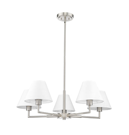 Leila 5 Light Chandelier Brushed Nickel