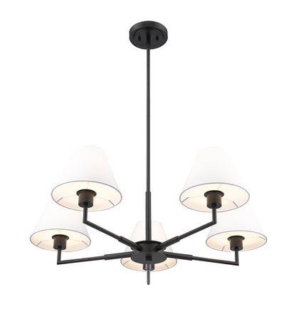 Leila 5 Light Chandelier Matte Black