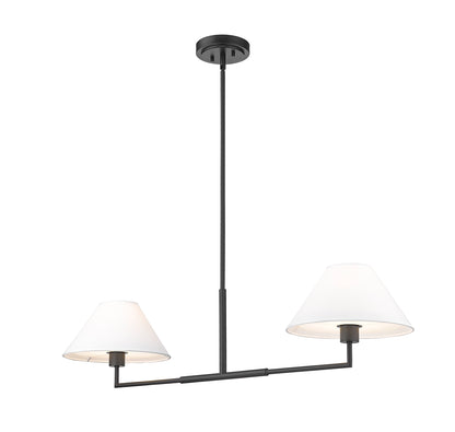 Leila 2 Light Chandelier Matte Black
