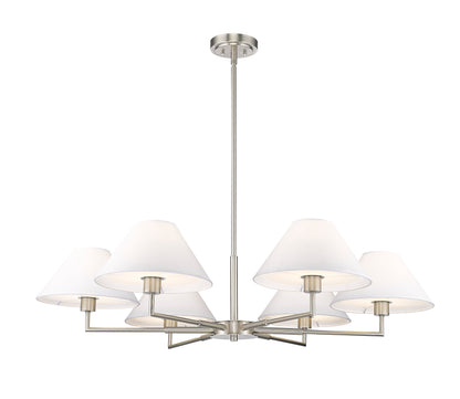 Leila 6 Light Chandelier Brushed Nickel