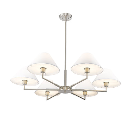 Leila 6 Light Chandelier Brushed Nickel