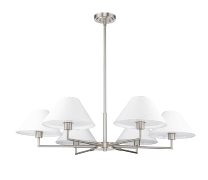 Leila 6 Light Chandelier Brushed Nickel